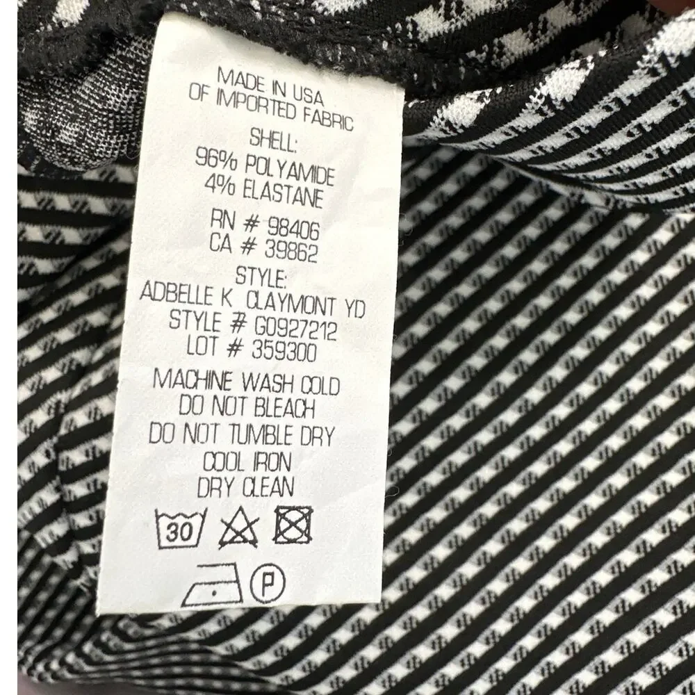 Theory Women's Black White Geo Adbelle K Claymont Skinny Pants, Size Small, EUC